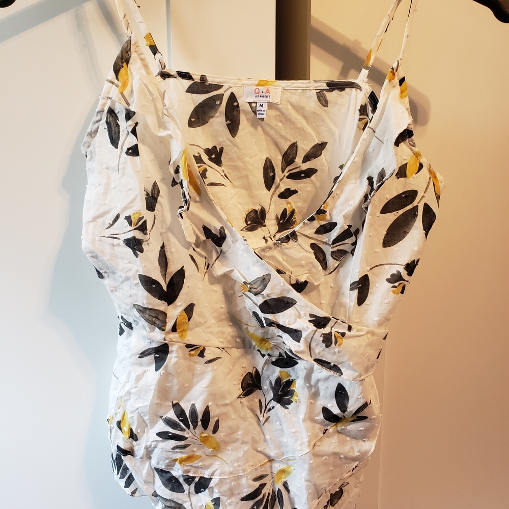 Black and White Fitted Wrap Camisole